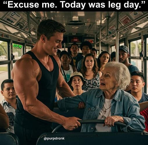 excuse me today was leg day